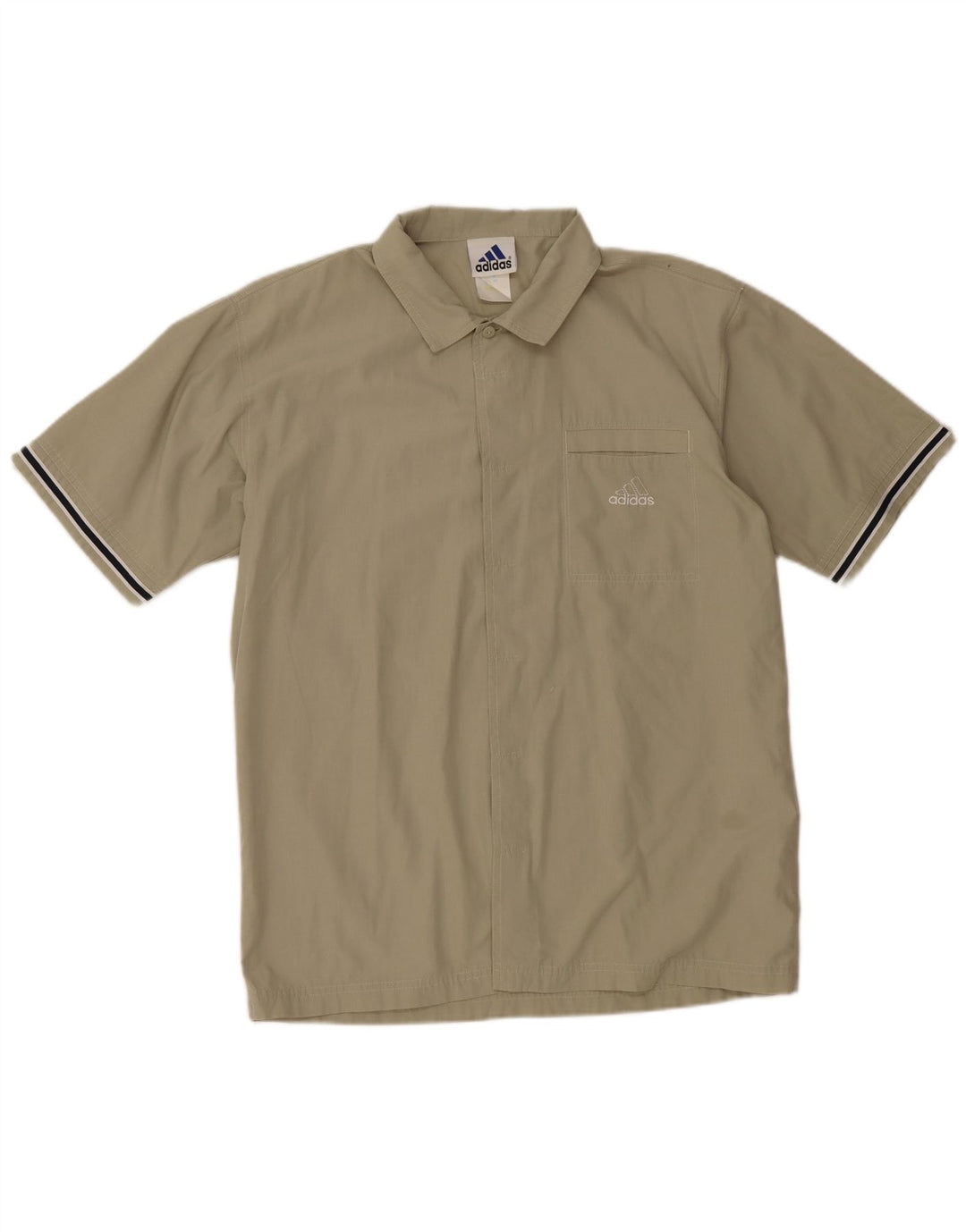 Cămașă cu mânecă scurtă pentru bărbați ADIDAS UK 38/40 Poliester kaki mediu