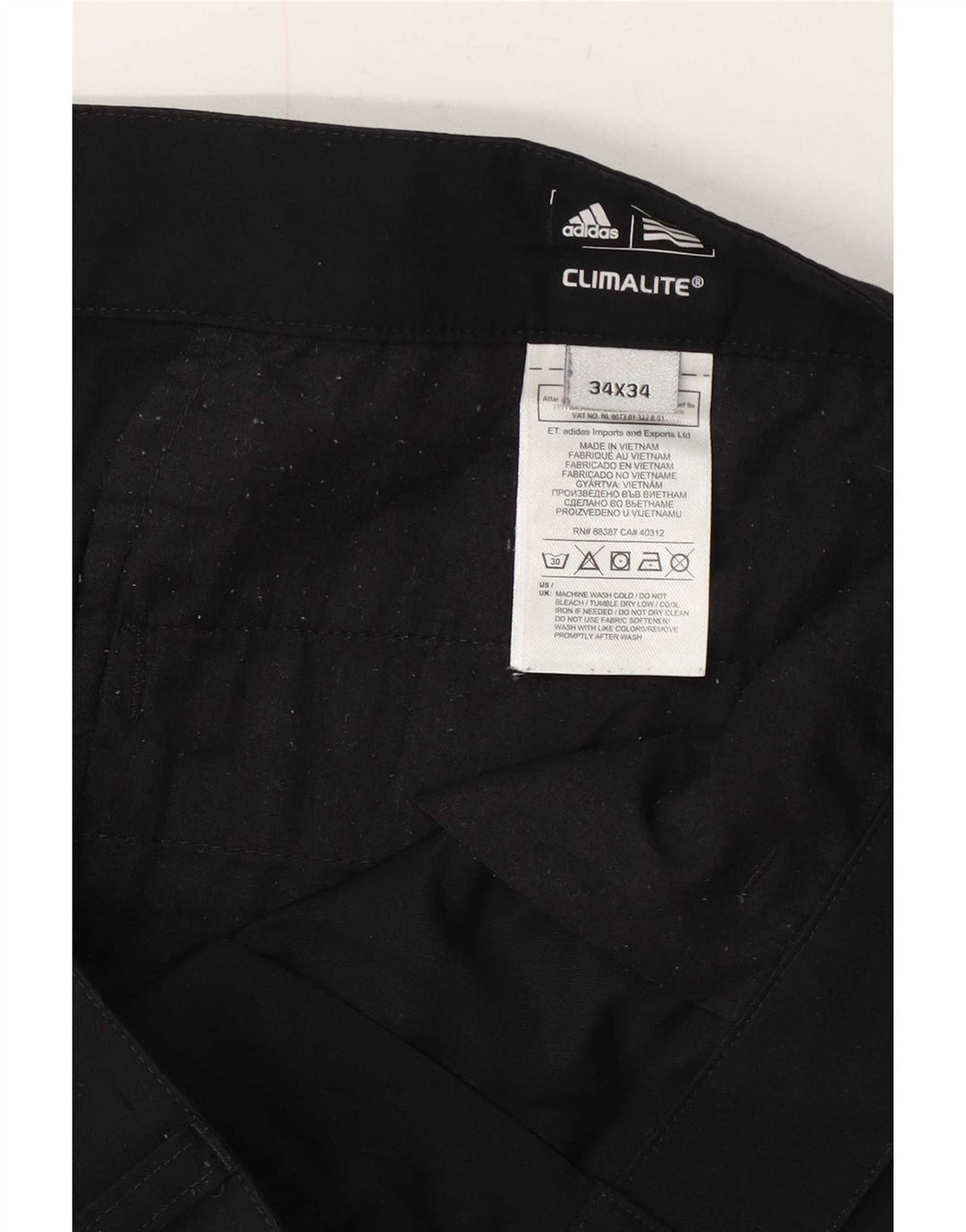 Pantaloni chino Climalite drepti pentru bărbați Adidas W34 L34 Poliester negru