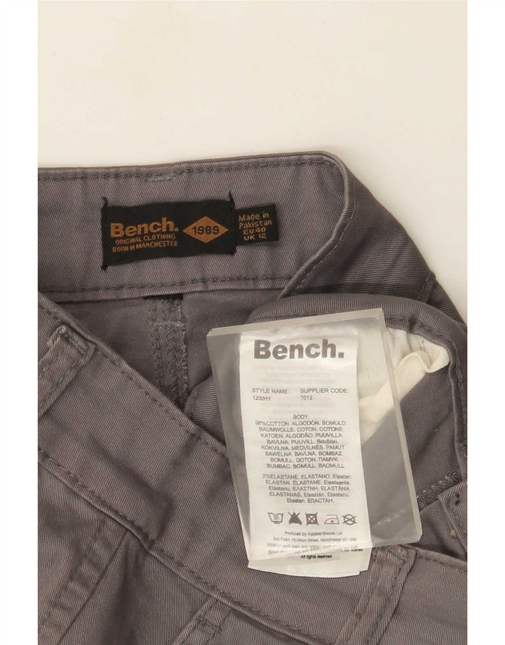Pantaloni scurti cargo pentru femei Bench UK 12 Medium W30 Bumbac gri