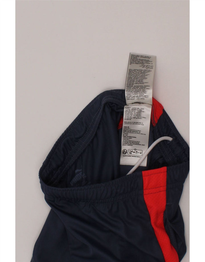 Pantaloni scurți sport Puma pentru băieți 5-6 ani, albastru bleumarin, poliester color bloc