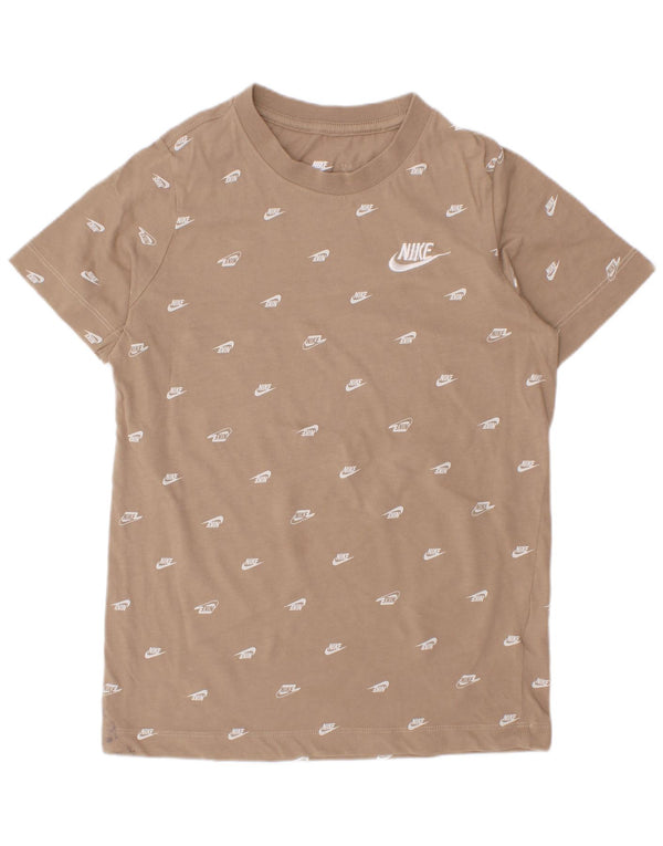 Tricou grafic Nike pentru băieți Top 8-9 ani mic, bej, bumbac