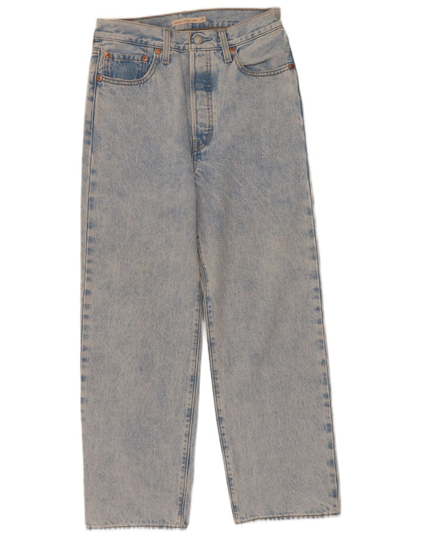 Blugi drepți Levi's Ribcage, cu talie înaltă, cu spălare acidă, L27 L26 Albastru