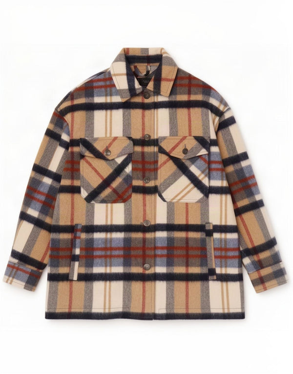 Zara Womens Utility Jacket UK 10 Small Multicoloured Check Polyamide