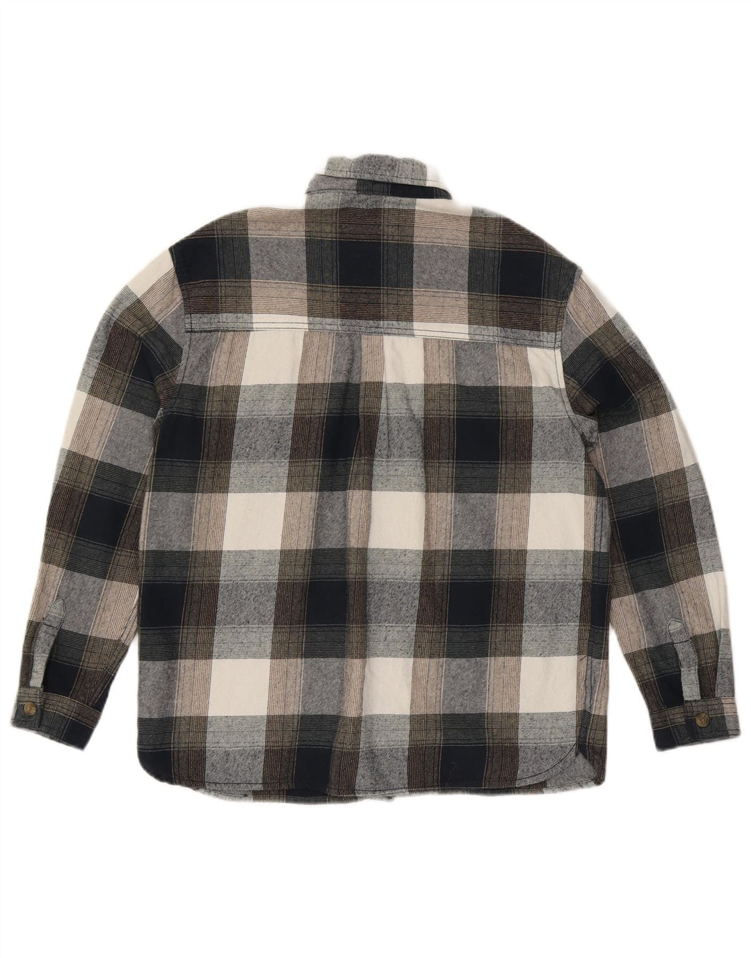 Cămașă de flanel supradimensionată pentru femei Fat Face UK 10, bumbac cu carouri gri mic