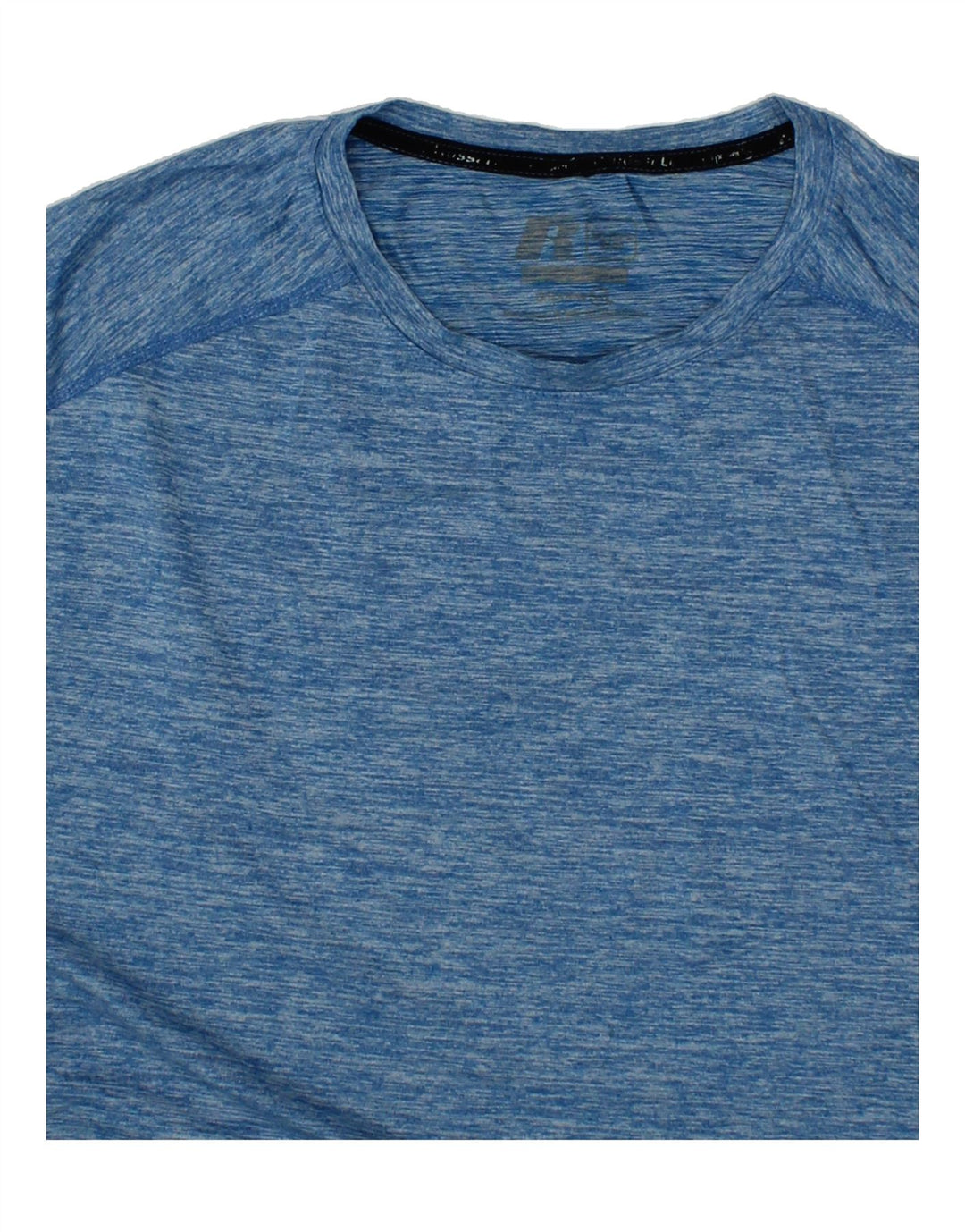 RUSSELL ATHLETIC Mens T-Shirt Top 2XL Blue Flecked Polyester Vintage Russell Athletic and Second-Hand Russell Athletic from Messina Hembry 