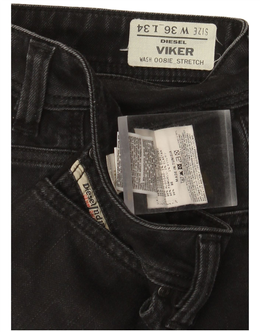Jeans Viker Slim pentru bărbați Diesel W36 L29, bumbac negru