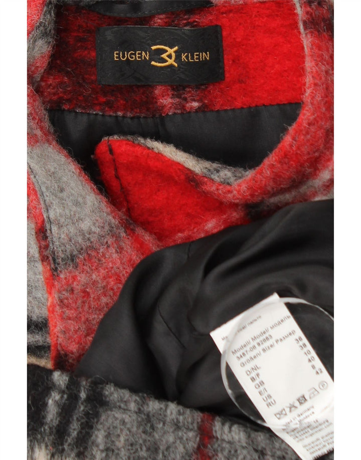 Palton pentru femei Eugen Klein UK 10 Mic din lână cu carouri multicolore