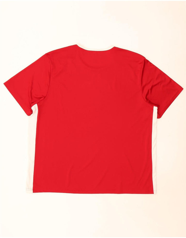 Tricou Adidas Climalite pentru bărbați Top 2XL Roșu Colorblock