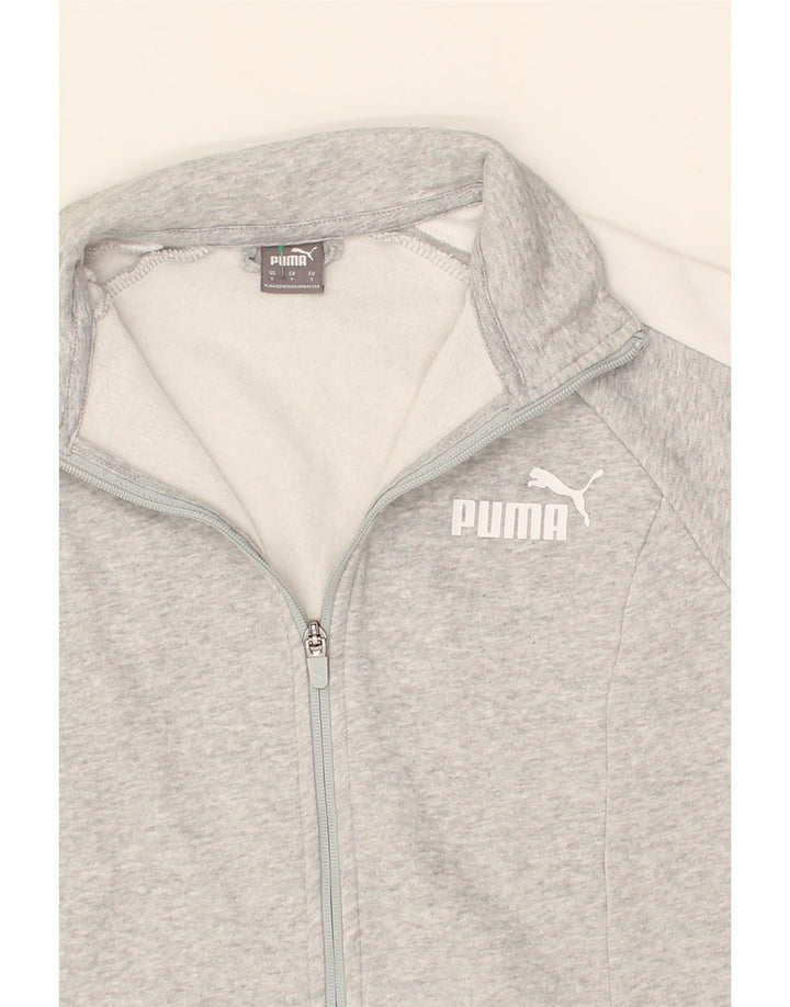 PUMA Womens Tracksuit Top Jacket UK 10 Small Grey Colourblock Cotton Vintage Puma and Second-Hand Puma from Messina Hembry 