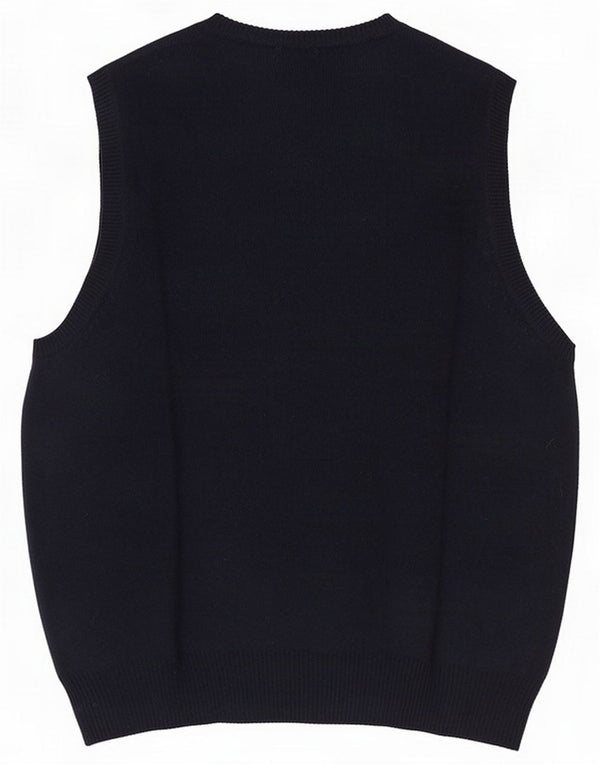Marks & Spencer Mens Vest Tank Top Small Bleumarin Lână