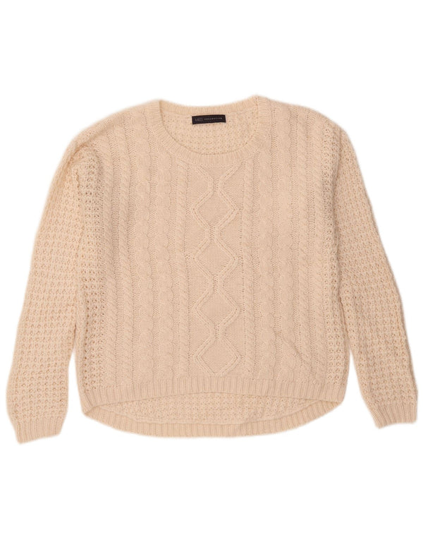 Marks & Spencer Pulover cu gât roșu pentru femei UK 14 Large Off White