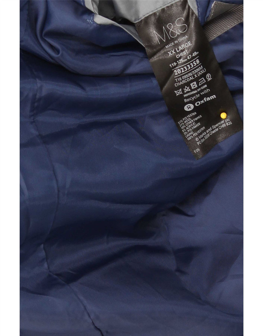 Palton pentru bărbați Marks & Spencer UK 44 2XL Poliester negru