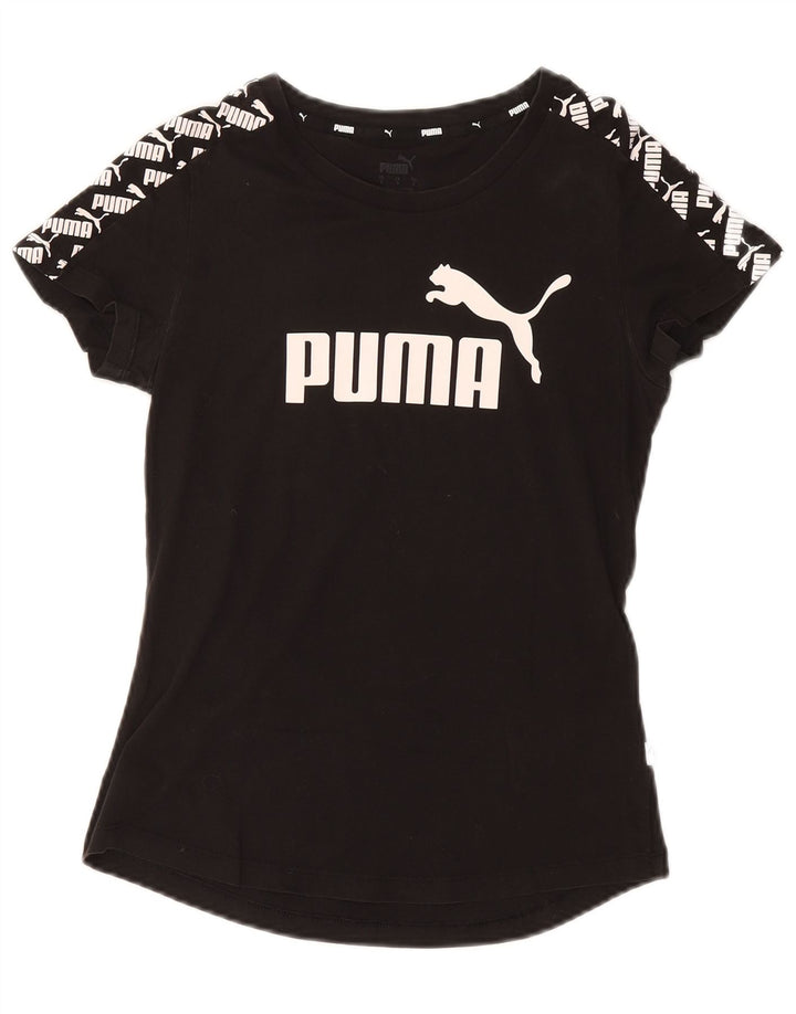 PUMA Womens Graphic T-Shirt Top UK 10 Small Black
