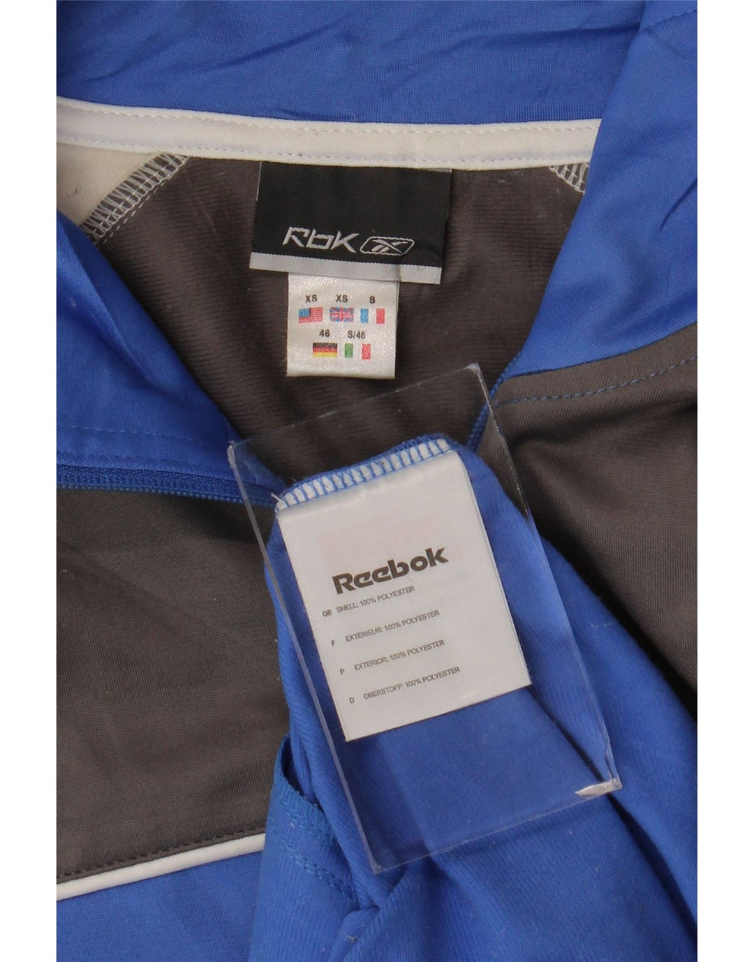 Jachetă de trening pentru bărbați Reebok XS, albastru, poliester color bloc