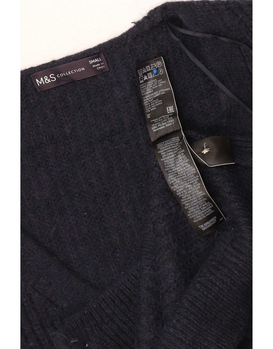 Pulover cardigan supradimensionat pentru femei Marks & Spencer UK 10 Mic bleumarin