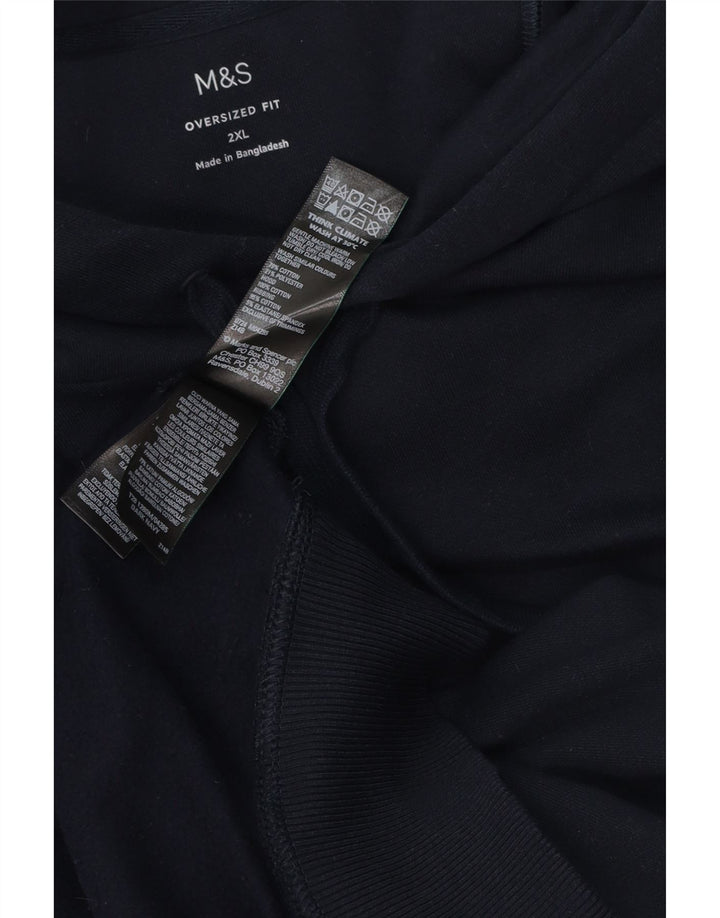 MARKS & SPENCER Pulover supradimensionat pentru bărbați, 2XL, bumbac bleumarin
