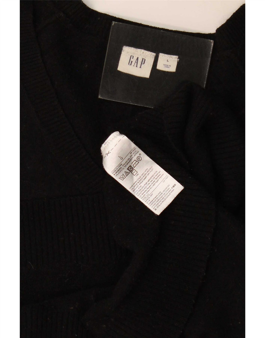 Pulover cu decolteu în V Gap pentru femei UK 16, mare, negru, nailon