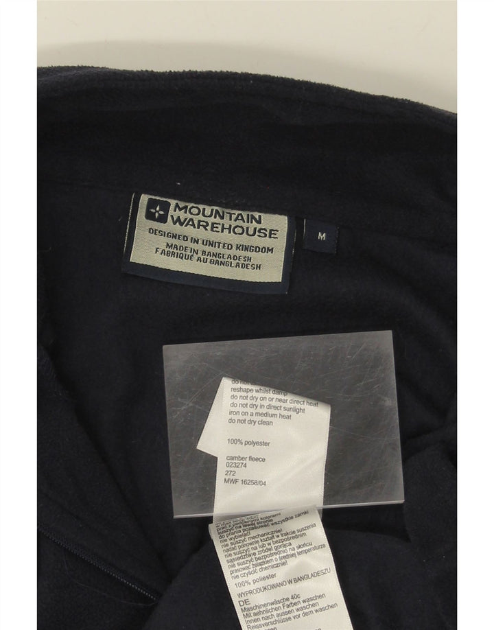 MOUNTAIN WAREHOUSE Mens Zip Neck Fleece Jumper Medium Navy Blue Polyester Vintage Mountain Warehouse and Second-Hand Mountain Warehouse from Messina Hembry 