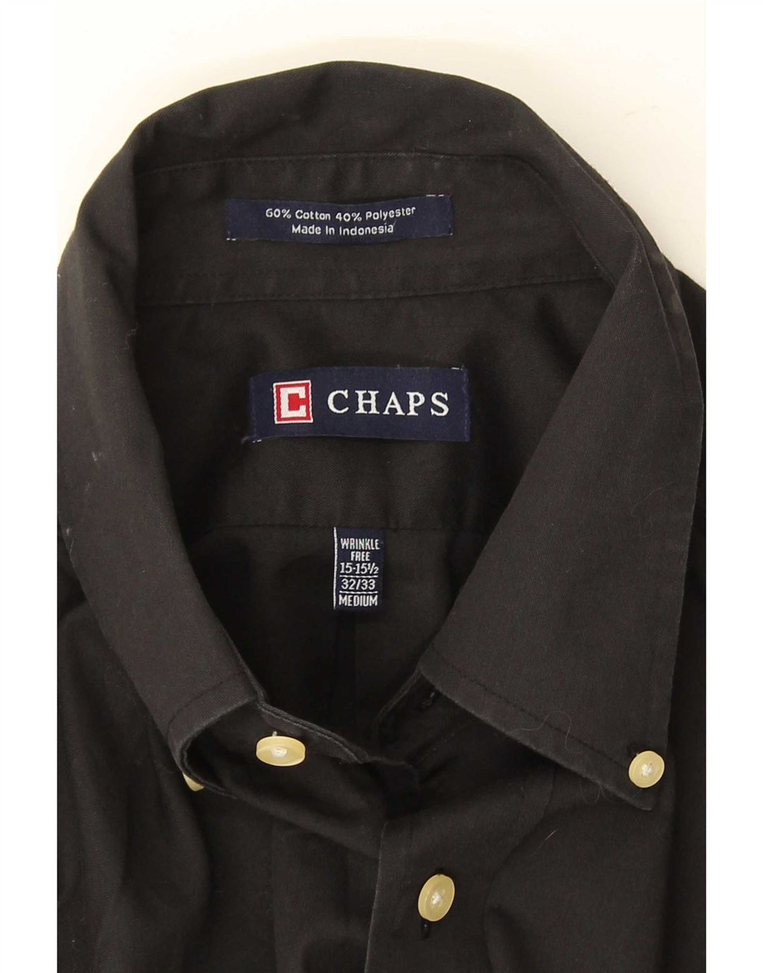 Cămașă pentru bărbați Chaps Mărimea 15 1/2 Bumbac Negru Mediu