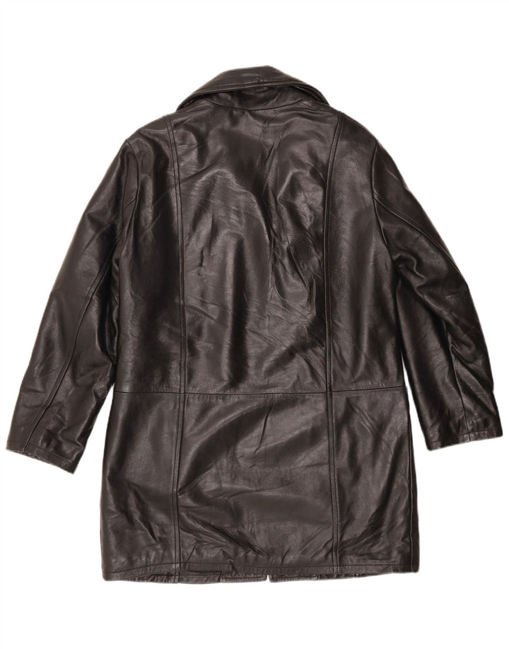 Palton din piele vintage pentru femei IT 44 mediu negru