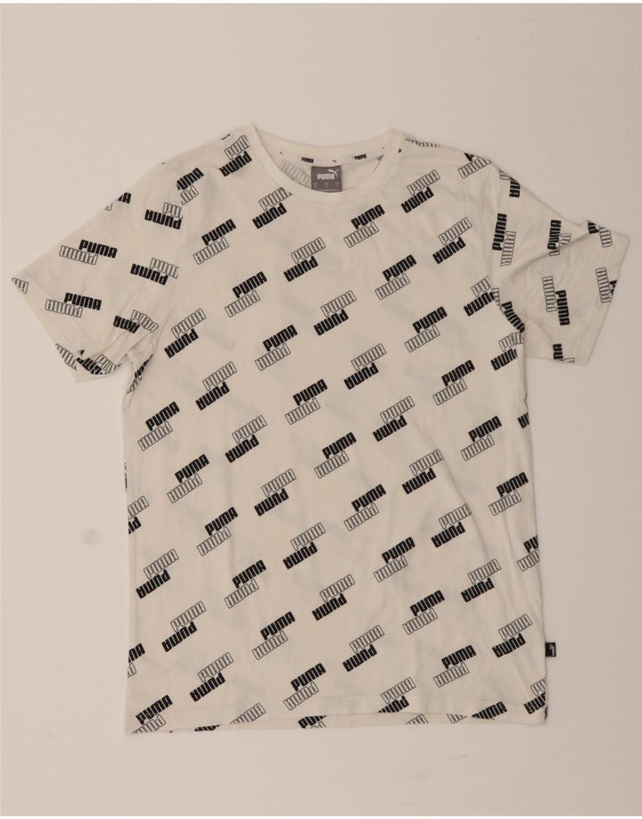 PUMA Mens Graphic T-Shirt Top Medium Off White Cotton Vintage Puma and Second-Hand Puma from Messina Hembry 