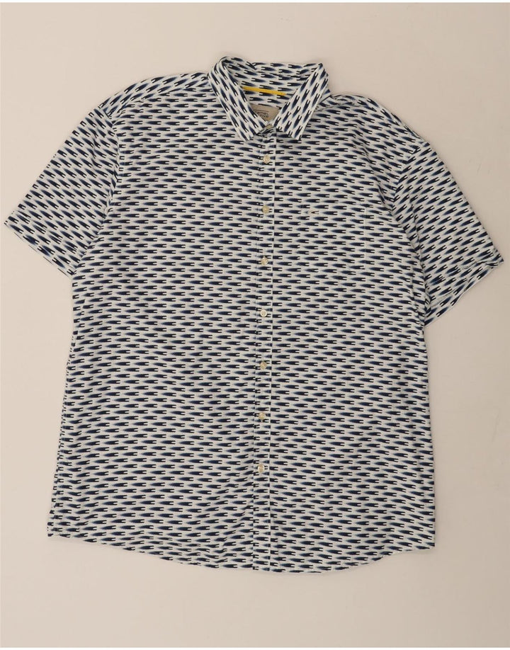Cămașă cu mânecă scurtă pentru bărbați, Camel Active, cu formă regulată, XL, bumbac geometric, albastru