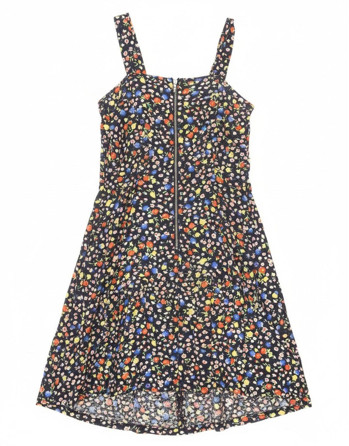 Rochie de soare vintage pentru femei UK 12 Medium Bleumarin Floral