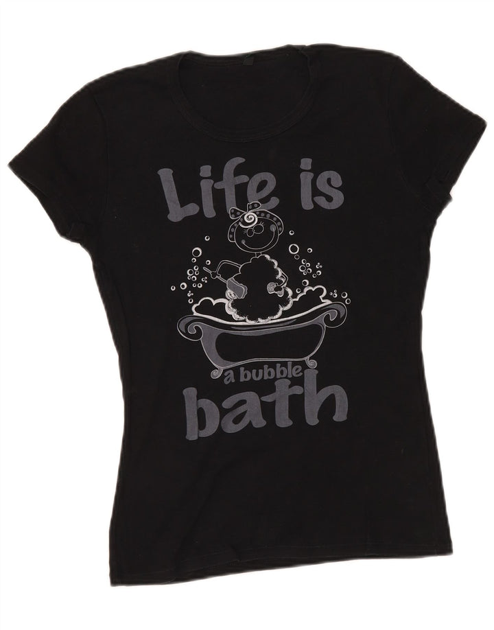 Tricou grafic BENETTON pentru femei Top UK 8 Small Black
