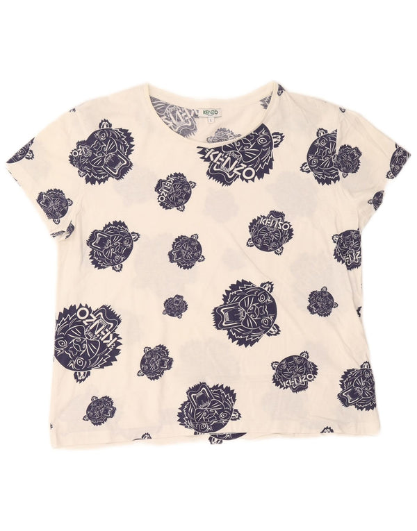 Tricou cu grafic Kenzo pentru femei Top UK 16, mare, alb, bumbac