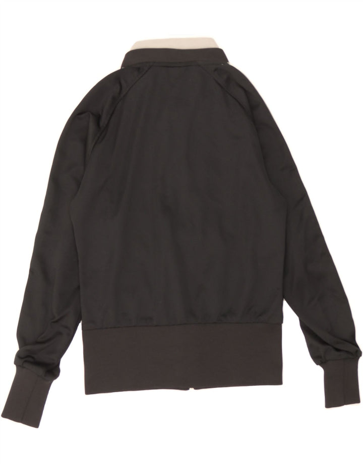 ASICS Womens Tracksuit Top Jacket UK 6 XS Black Colourblock Polyester Vintage Asics and Second-Hand Asics from Messina Hembry 