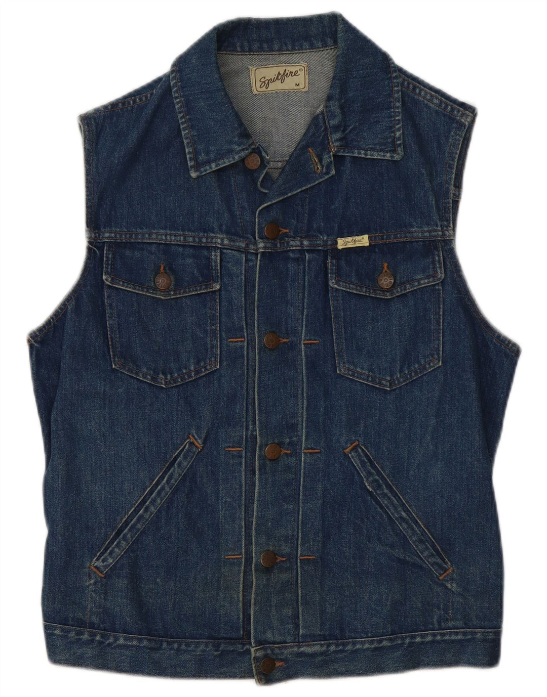 Gilet pentru bărbați Spitfire din denim UK 38 Medium Bleumarin