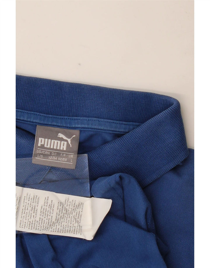 Tricou polo grafic PUMA pentru bărbați, mare, albastru, bumbac