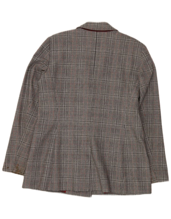 JIGSAW Jachetă pentru femei la dublu piept UK 14, mare, gri Houndstooth