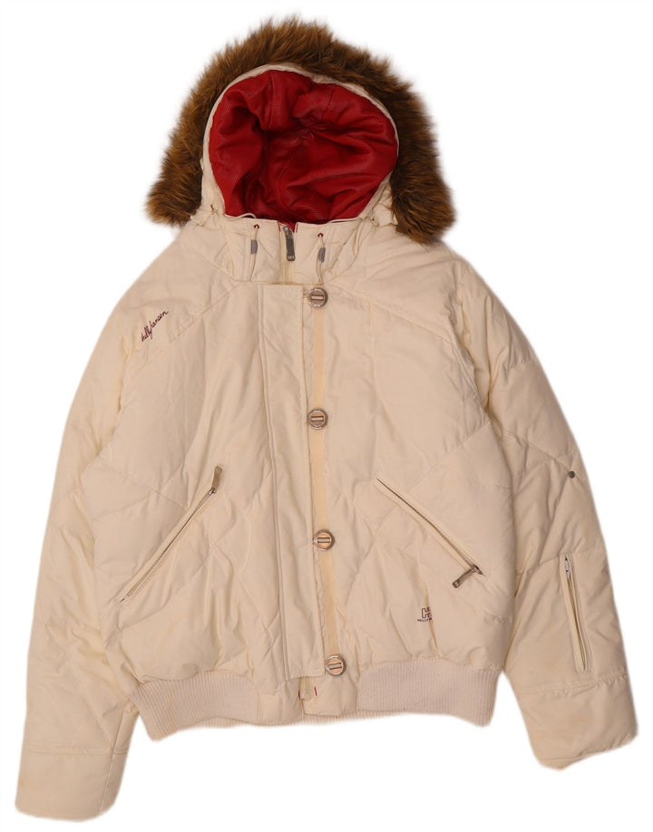 Jachetă căptușită cu glugă pentru femei Helly Hansen UK 18 XL din nailon alb