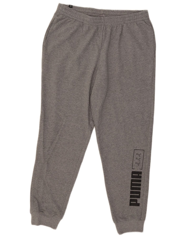 Pantaloni de trening cu grafică Puma pentru bărbați Pantaloni de jogging XL, bumbac cu pete gri