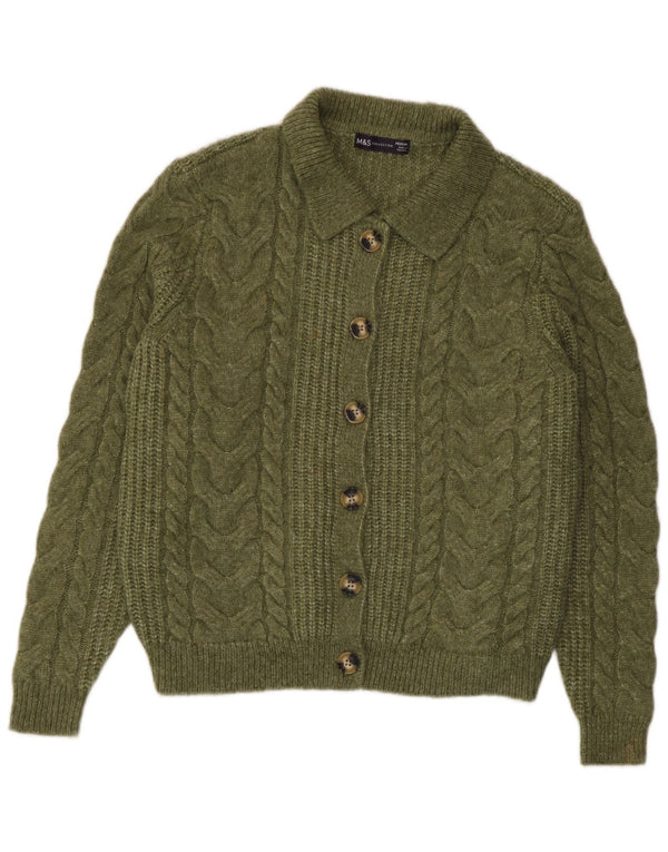 Pulover cardigan crop pentru femei Marks & Spencer UK 14 Acrilic verde mediu