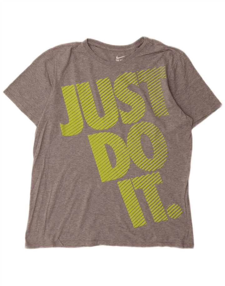 Tricou grafic Nike pentru bărbați, cu croială atletică. Top mare, gri pete