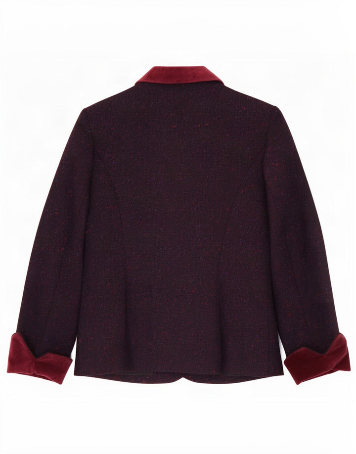 Sacou blazer pentru femei Reldan cu 3 nasturi UK 14 Medium Burgundy Lână nouă cu pete