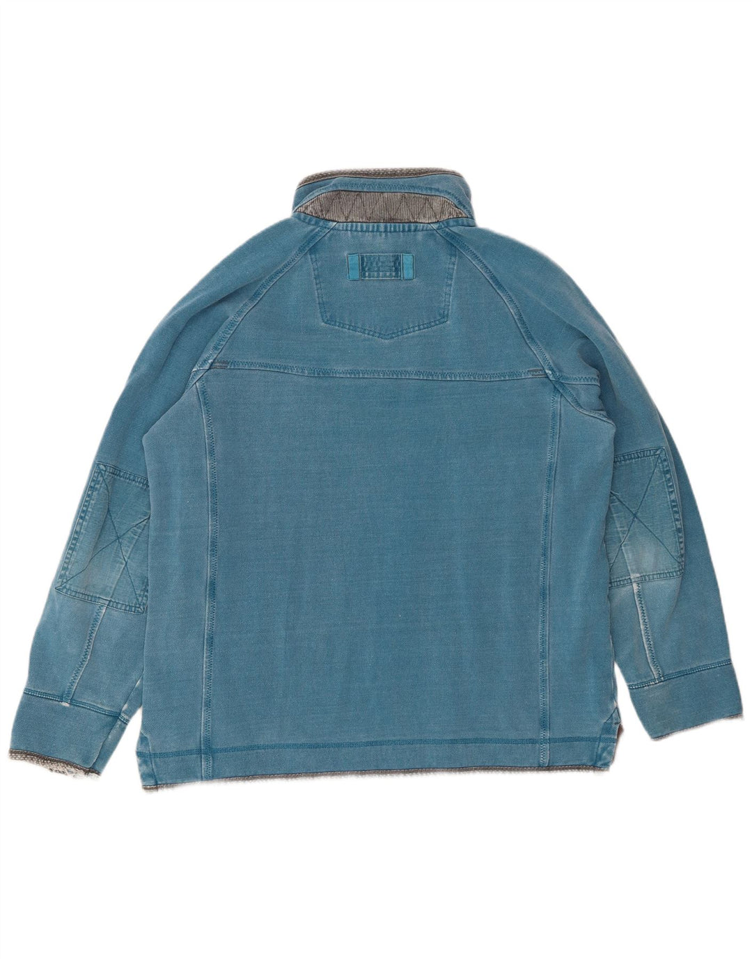 FAT FACE Hanorac cu fermoar pentru bărbați Pulover mare, albastru, bumbac