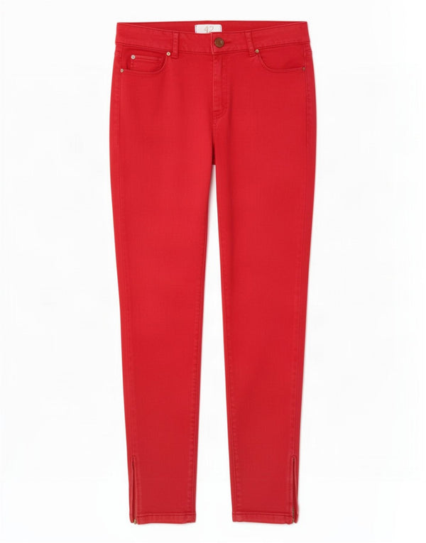Pantaloni de damă Zara skinny casual EU 42 Large W32 L29 Bumbac roșu