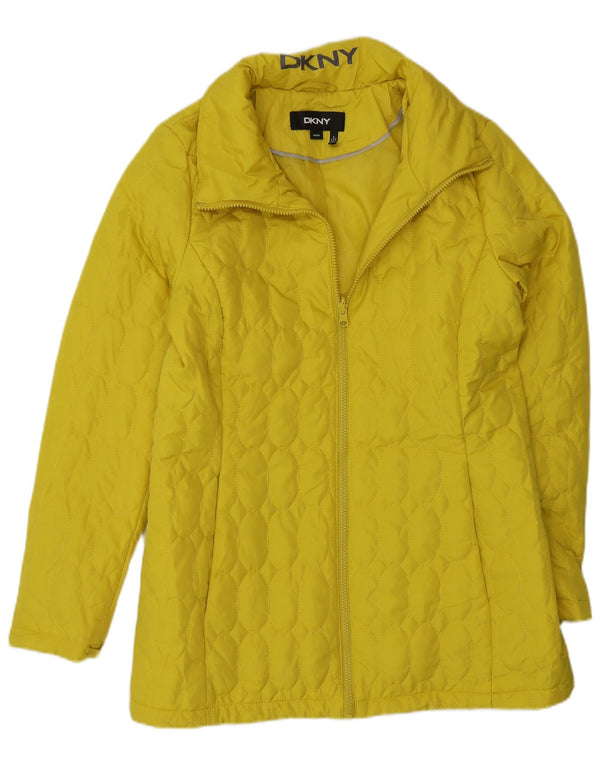 Jachetă căptușită Dkny pentru femei UK 12 Medium Galben Poliester Modern