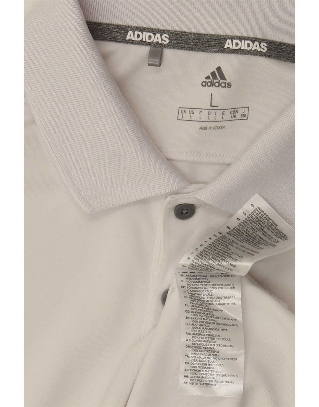 Tricou polo pentru bărbați Adidas, mare, alb, din poliester