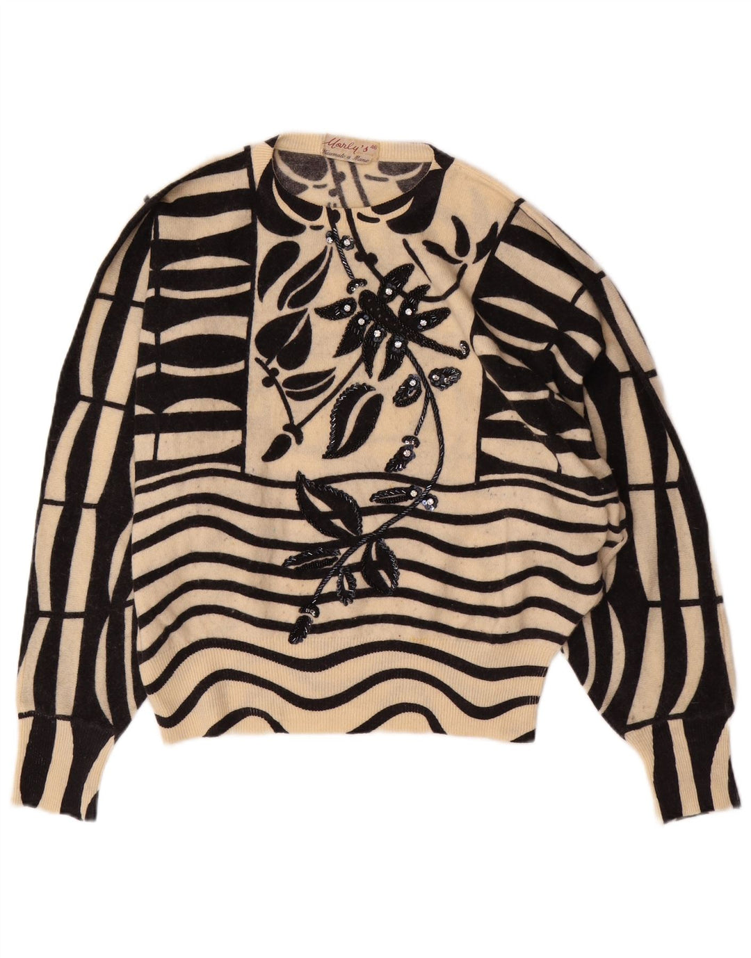 MARLY'S Pulover cu gât rotund și liliac pentru femei EU 46 XL Alb Floral