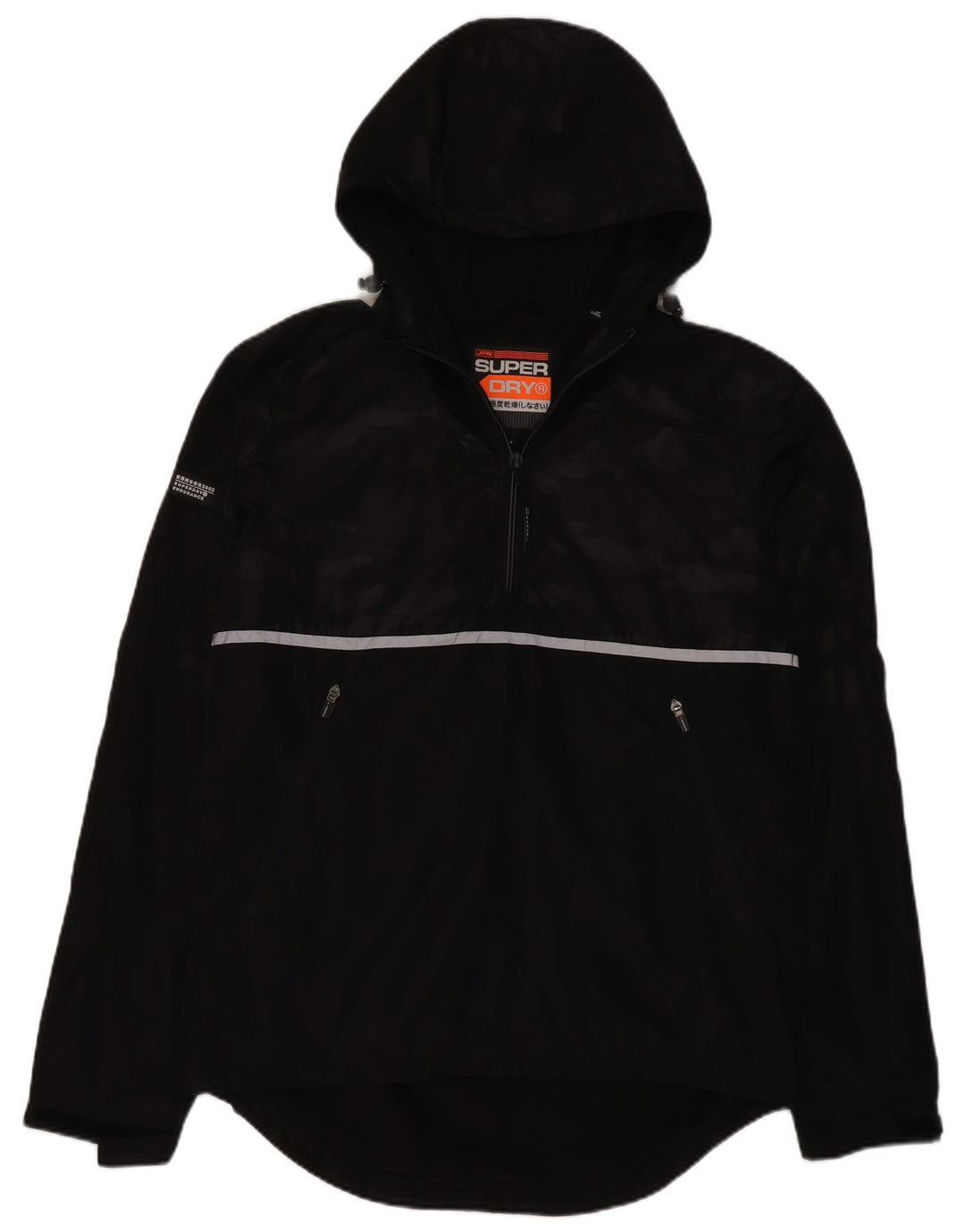 Jachetă de ploaie cu glugă pentru bărbați Superdry UK 40 Poliester negru mare