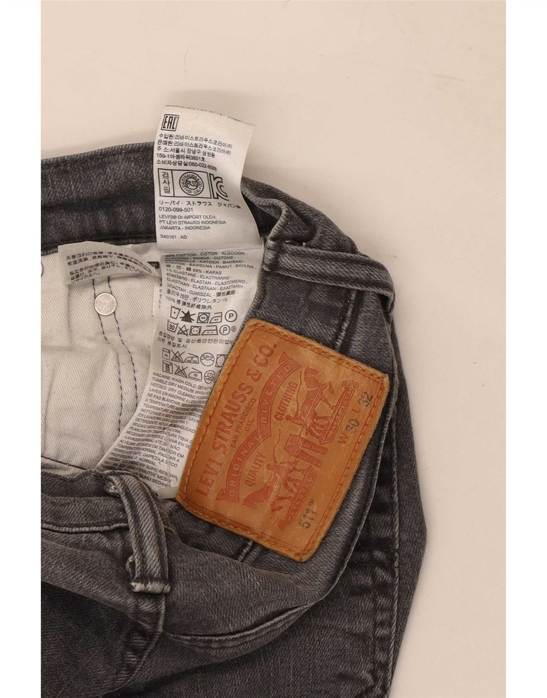 Blagi Levi's 511 Slim, L30 L32, bumbac gri