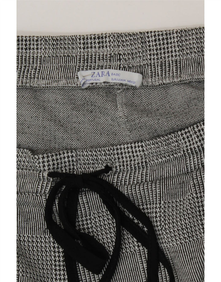 Pantaloni de trening Zara pentru femei Crop UK 12 Medium Gri Houndstooth