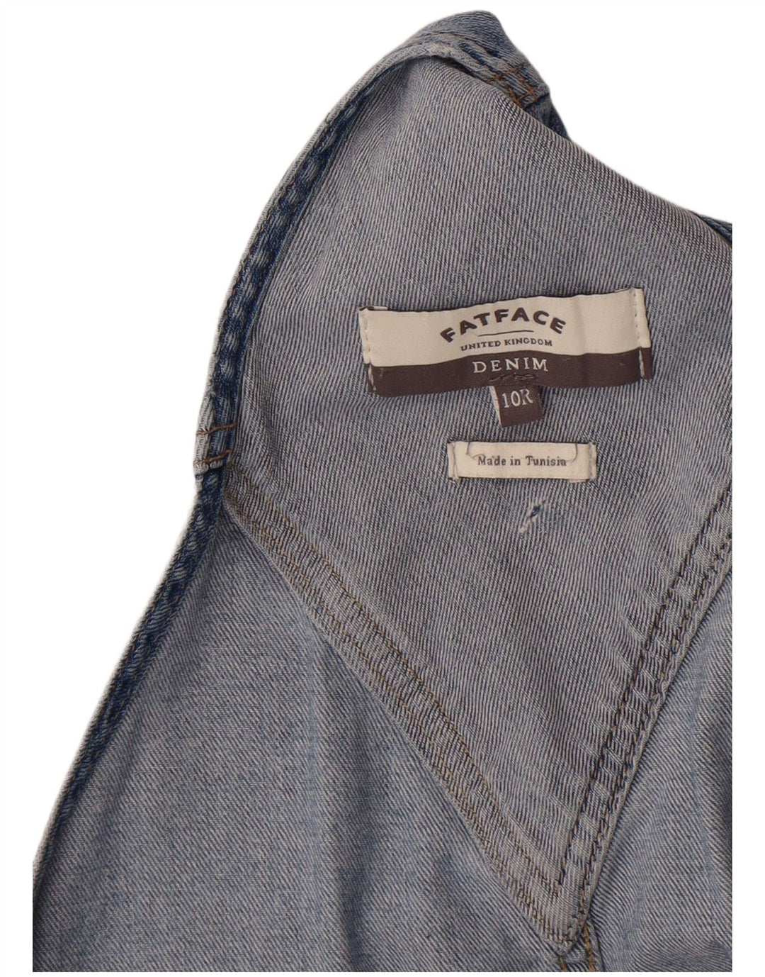 Salopete pentru femei Fat Face Pantaloni scurți din denim UK 10 Small W34 Blue