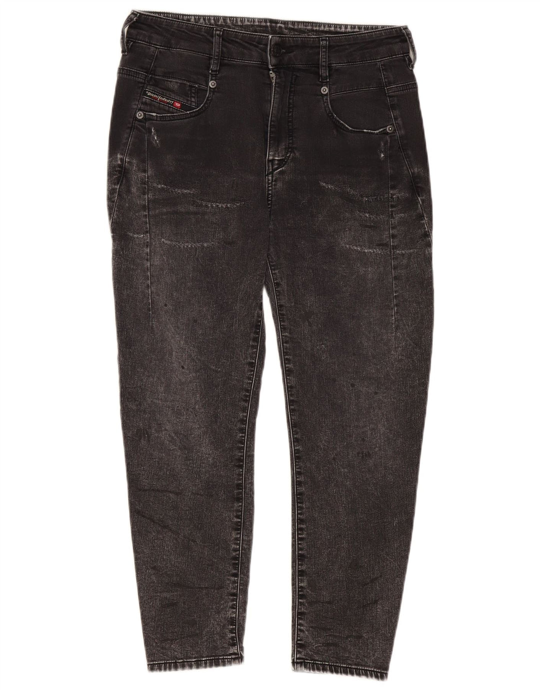 DIESEL Blugi crop conici pentru femei W25 L24 bumbac gri