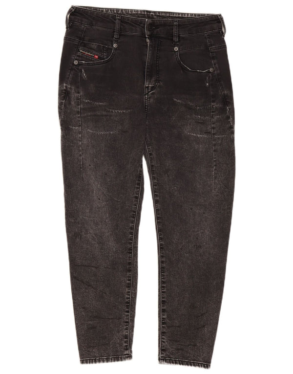 DIESEL Blugi crop conici pentru femei W25 L24 bumbac gri