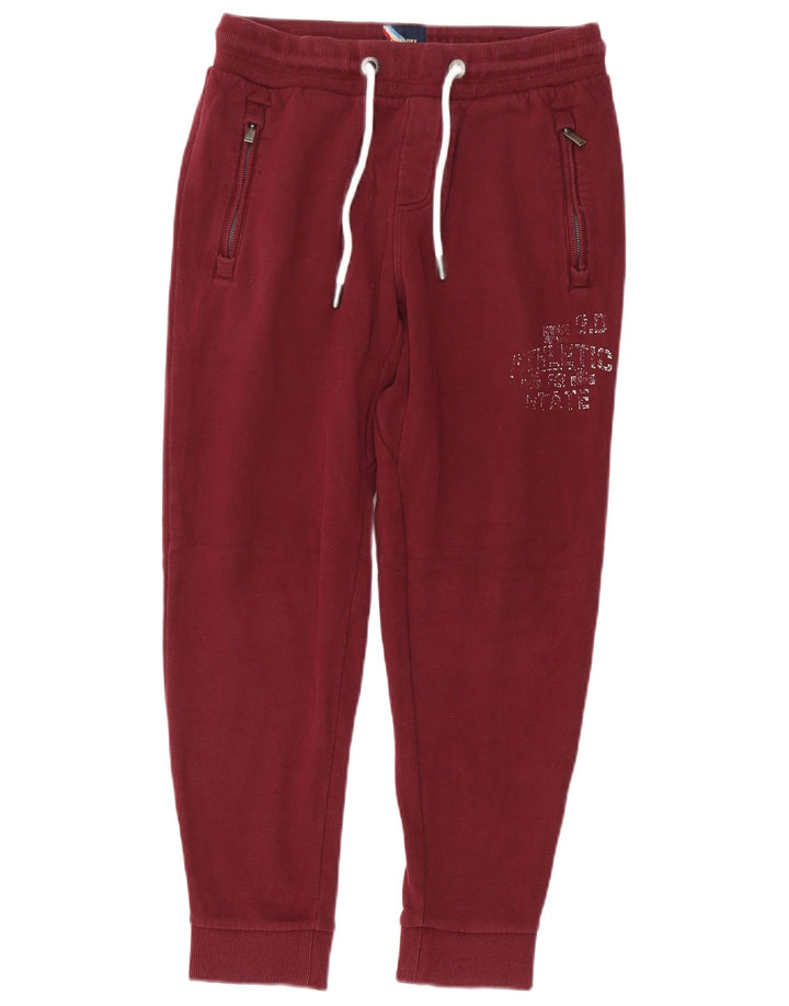 SUPERDRY Pantaloni de trening grafic pentru bărbați Pantaloni de jogging, bumbac mediu burgundă